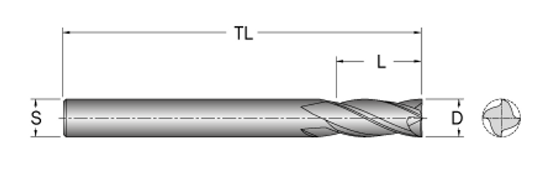 Cobolt Spiralfräs D=8 L=22 TL=76 S=8