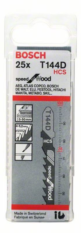 Bosch T144D Sticksågsblad 25-P Mjuka träslag (5-50 mm)