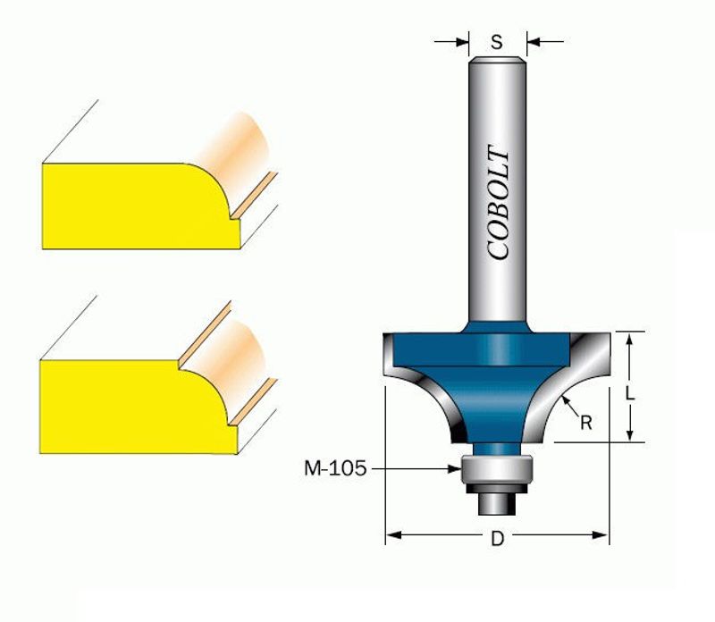 Cobolt Kvartsstavfräs R=6.4, D=25,8