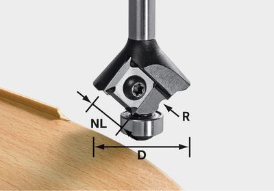 Festool Avrundningsfräs med vändskär S8 HW R3 D28 KL12,7 OFK