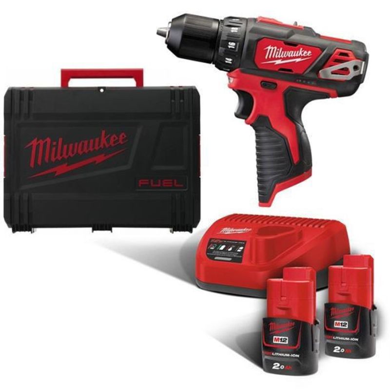 Milwaukee M12 BDD-202C Borr-/Skruvdragare 12V (2x2,0ah)