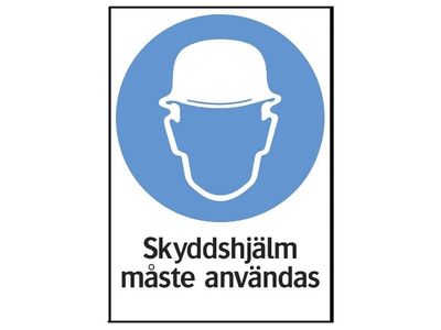Skylt 35-2514 210X297 MM Skyddshjälm måste användas