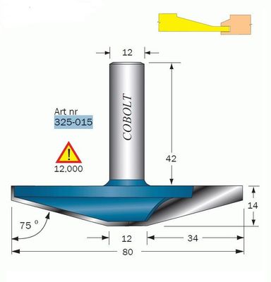 Cobolt Frisfräs D=80 75 grad S=12