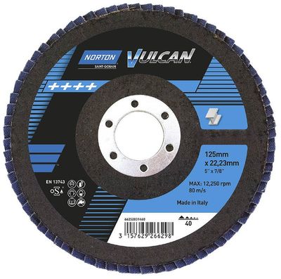 Norton Vulcan Lamellrondell Konvex 125mm P120