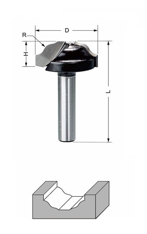 Delver Dekorfräs 28x12xR5.5x46 S=8