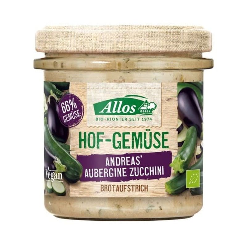 Aubergine- och zucchinipålägg, 135g, eko