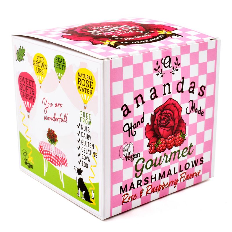 Vegan Marshmallow box, ros och hallon