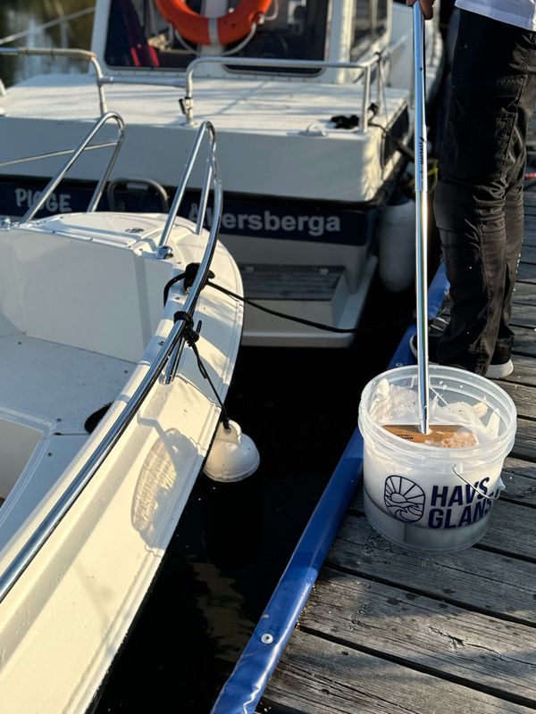 Båttvätt med Havsglans Wash Bucket och teleskopisk båtborste