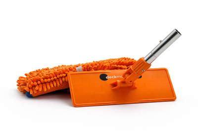 Orange Swivel Plate och Microfiber Washhead Cover från Deckmate