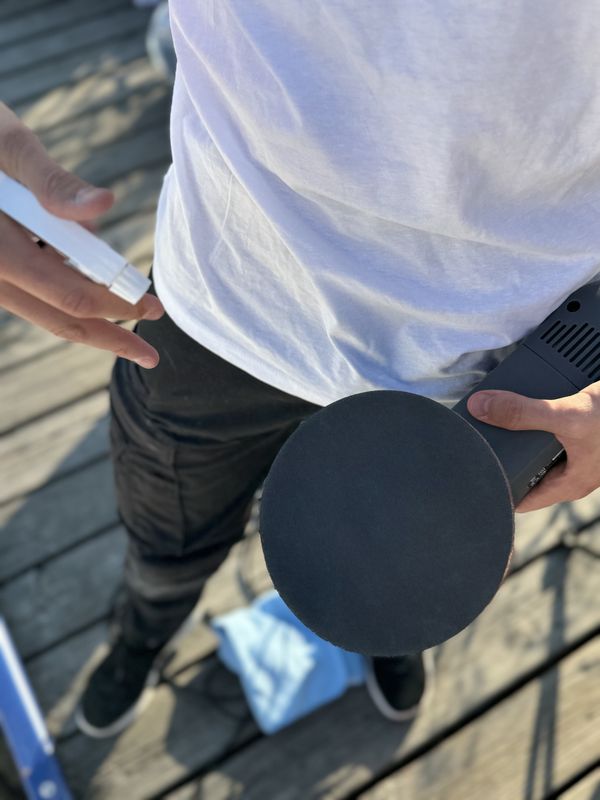 Förberedelse slipning med Abralon våtslippapper