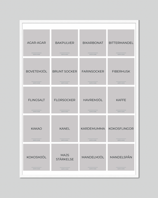 Etiketter för bakning 40st 5x5 cm