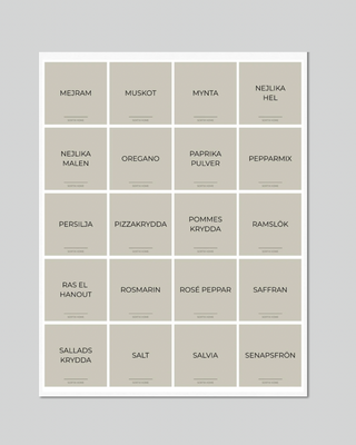 Kryddetiketter 5x5cm 80st