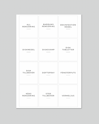 Etiketter för städning 12st