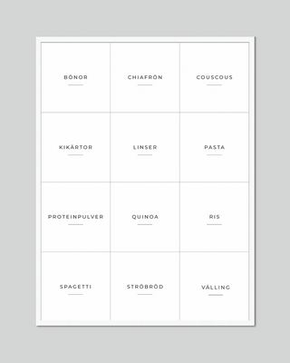 Etiketter för torrvaror 12st