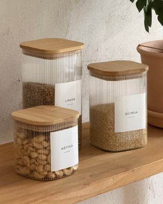 Fyrkantig glasburk Alba