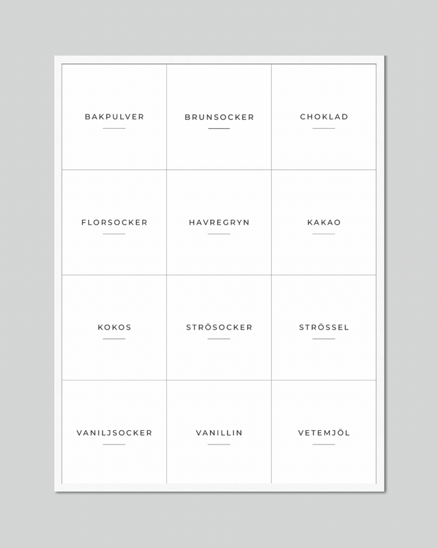 Etiketter för bakning 12st