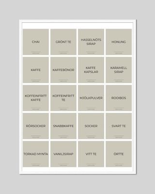 Etiketter för dryck 20st 5x5 cm