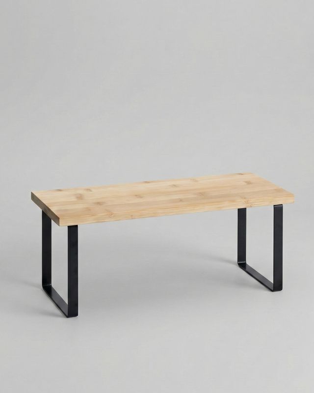 Hylla i metall & bambu