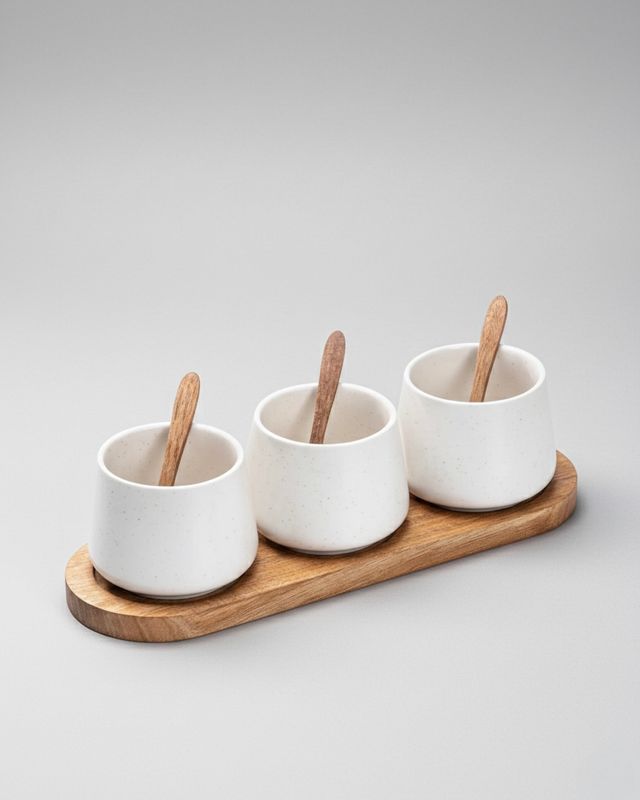 Serveringsskål i stengods 4-delar