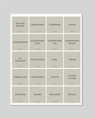 Kryddetiketter 5x5cm 80st