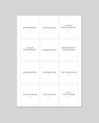 Etiketter för tvättstugan