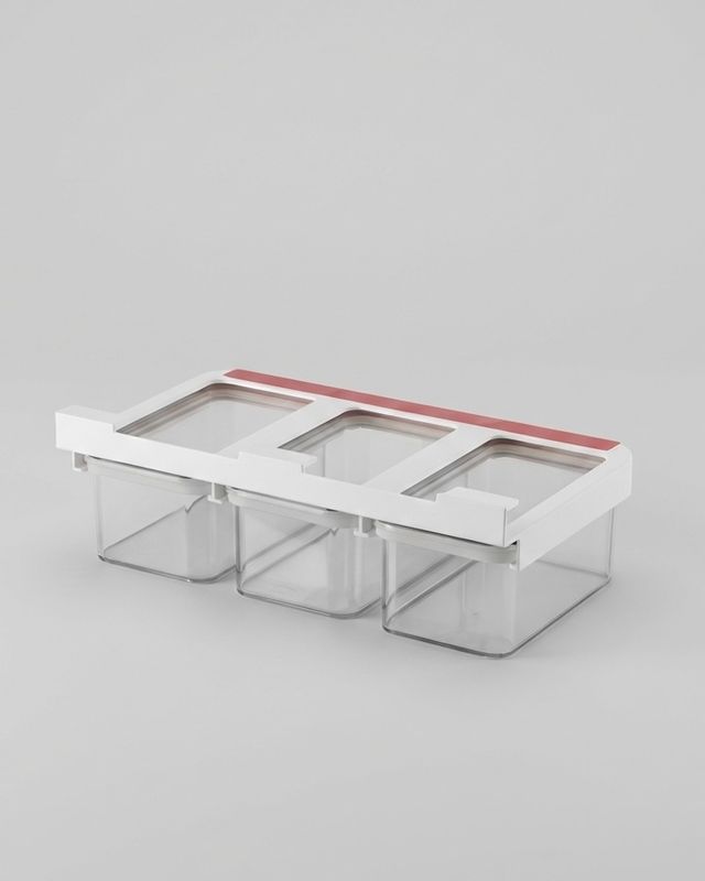 Förvaringsburk med hyllfäste set om 3