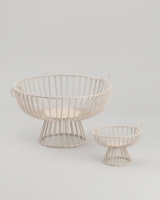 Fruktkorg i metall beige