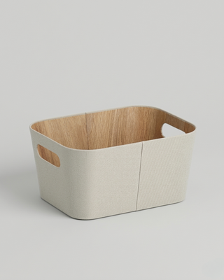 Beige förvaringslåda