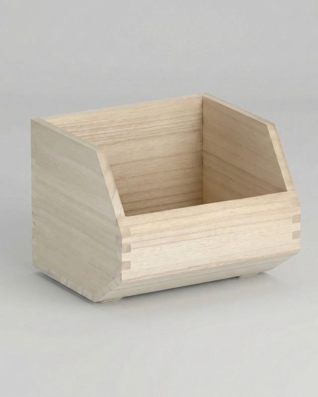 Stapelbar förvaringslåda i trä