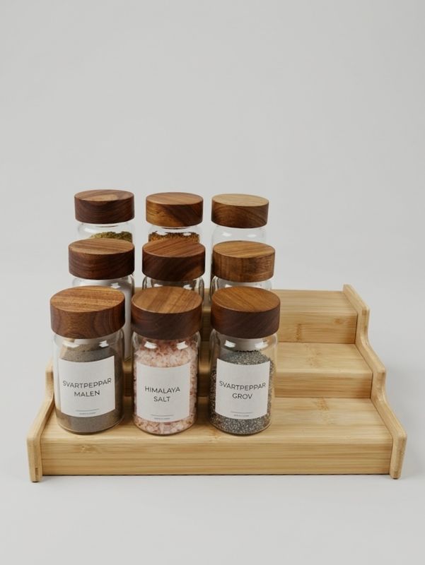 Justerbar kryddhylla i bambu