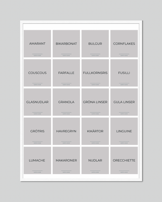 Etiketter för skafferiet 40st 5x5 cm