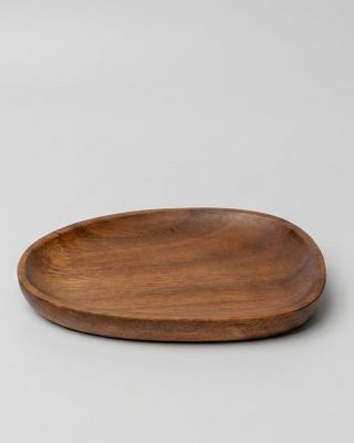 Oval träbricka liten