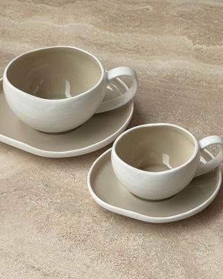 Bricard Barles kaffekoppar beige 6-pack