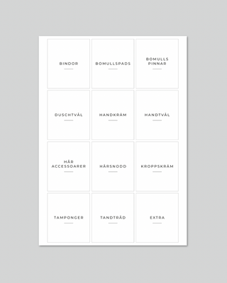 Etiketter för badrummet 12st