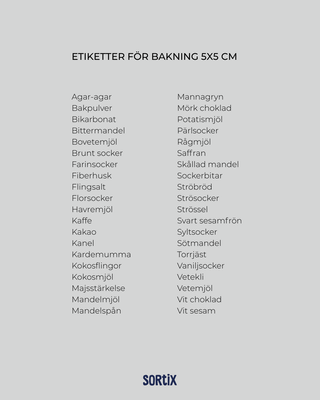 Etiketter för bakning 5x5 40st