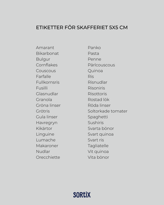 Etiketter för skafferiet 5x5 40st