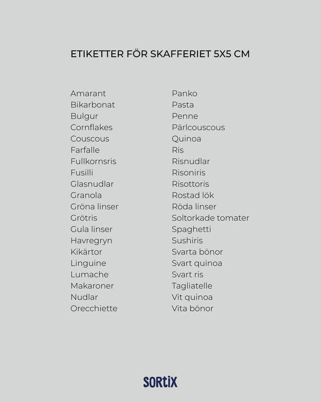etiketter skafferiet