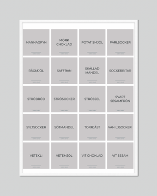 Etiketter för bakning 40st 5x5 cm