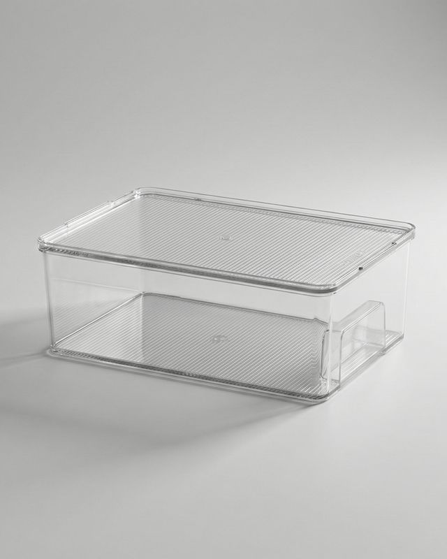 Stapelbar förvaringslåda med lock