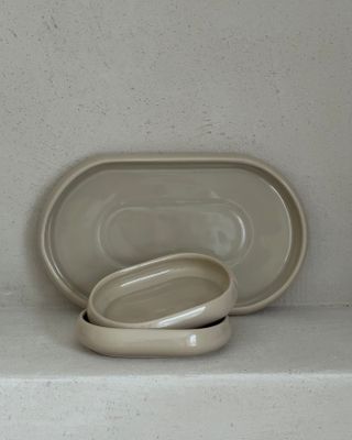 Bricard Bondy oval skål beige