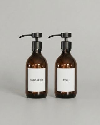 Tvålpump 2-pack med personlig etikett