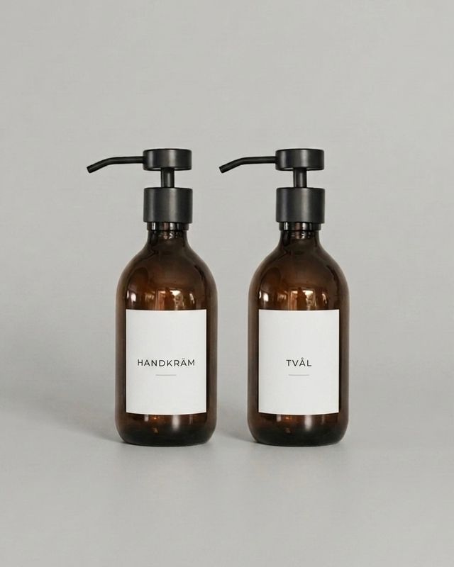 Tvålpump 2-pack med personlig etikett