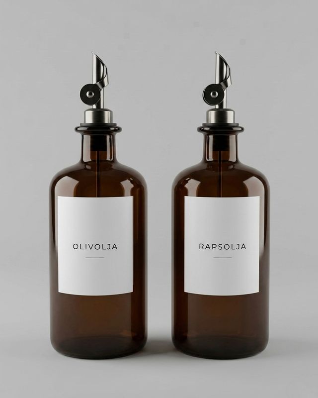 Oljeflaska 2-pack med personlig etikett
