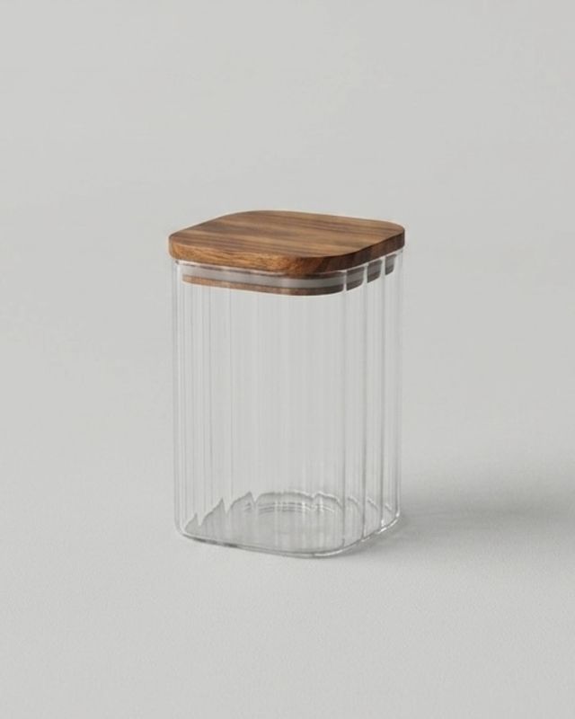 Fyrkantig glasburk Leia 1200 ml