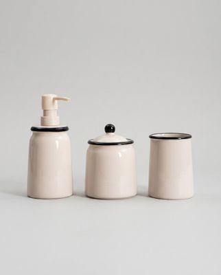 Keramik badrumsmugg beige