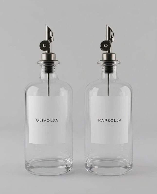 Oljeflaska 2-pack inkl. etikett