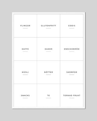 Etiketter för skafferiet 12st