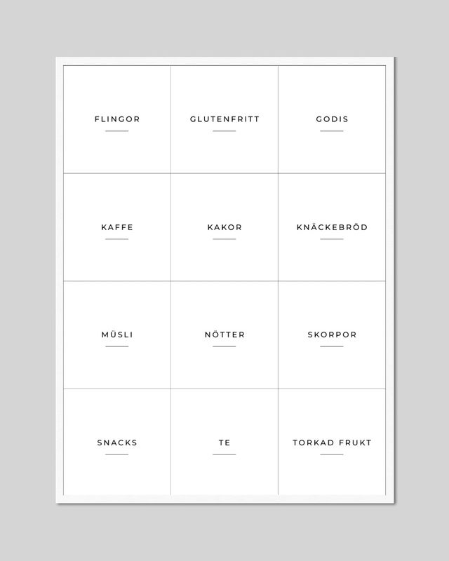 Etiketter för skafferiet 12st