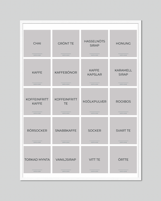 Etiketter för dryck 20st 5x5 cm