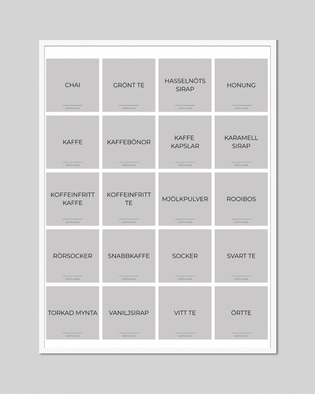 Grå bakgrund etiketter hemsidan 3